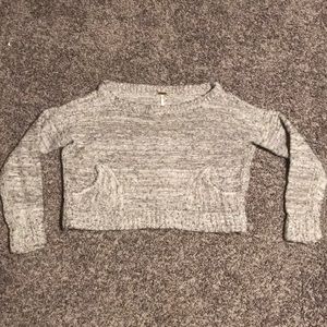 Free people gray crop sweater